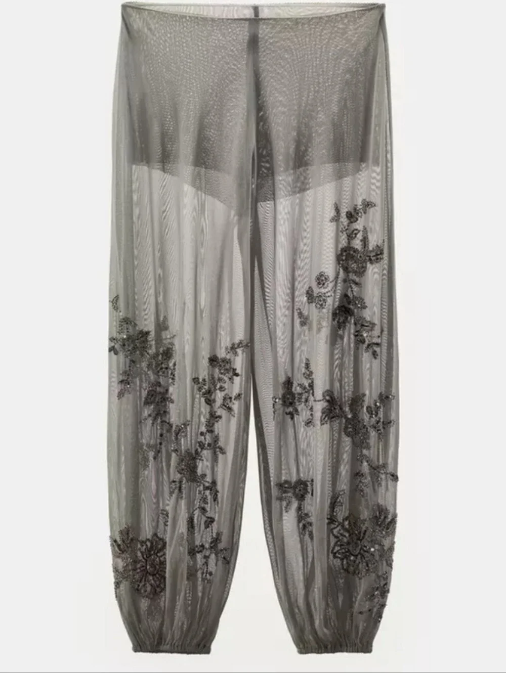 Zara EMBROIDERED BLOOMER PANTS